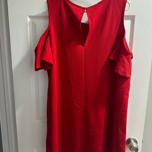 Chic Red Ruffle Sleeve Mini Dress - Picture 3 of 3